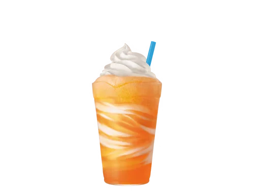 Sonic Menu Prices, Calories & Updated Deals 2026 70 Small Fanta® Orange Float featuring creamy vanilla ice cream topped with fizzy Fanta® orange soda in a clear cup
