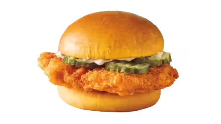 Sonic Menu Prices, Calories & Updated Deals 2026 134 "Crispy chicken strips stacked on a toasted bun with pickles and tangy sauce"
