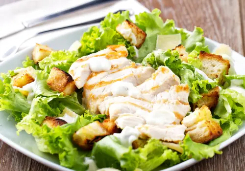 Sonic Salad Menu | 100% Fresh, Flavorful, and Crafted for Every Taste 3 Santa Fe Grilled Chicken Salad – grilled chicken breast served with lettuce, black beans, corn, avocado, tomatoes, cheese, tortilla strips, and a zesty chili-lime dressing.