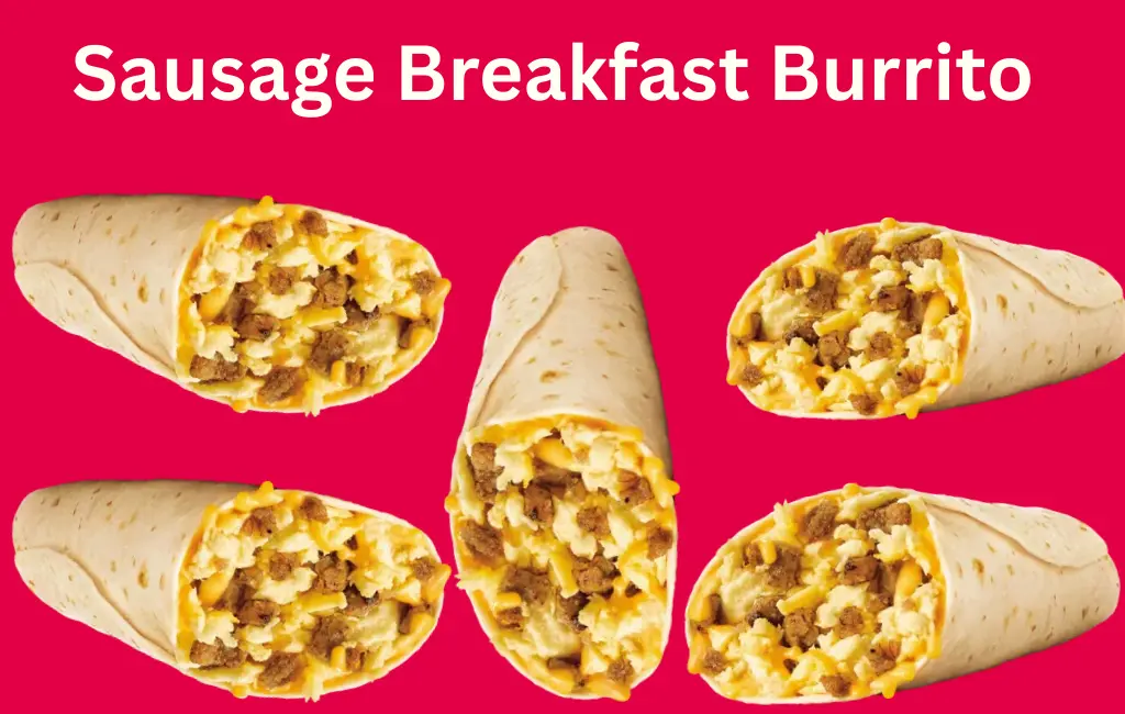 Sonic Sausage Breakfast Burrito Update Recipe 2026 1 Sonic Sausage Breakfast Burrito with scrambled eggs, sausage, cheese, and salsa wrapped in a warm tortilla.
