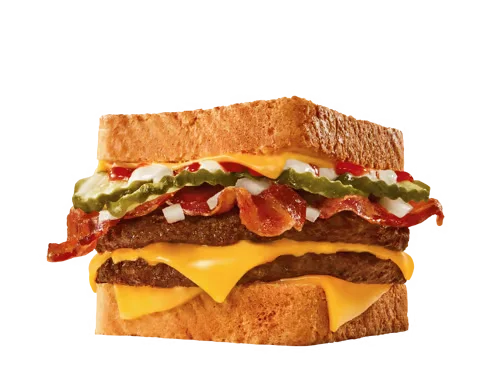 Sonic Menu Prices, Calories & Updated Deals 2026 53 Cheesy Bacon SuperSONIC® Stack with bacon, cheese, burger patty, and Texas Toast.