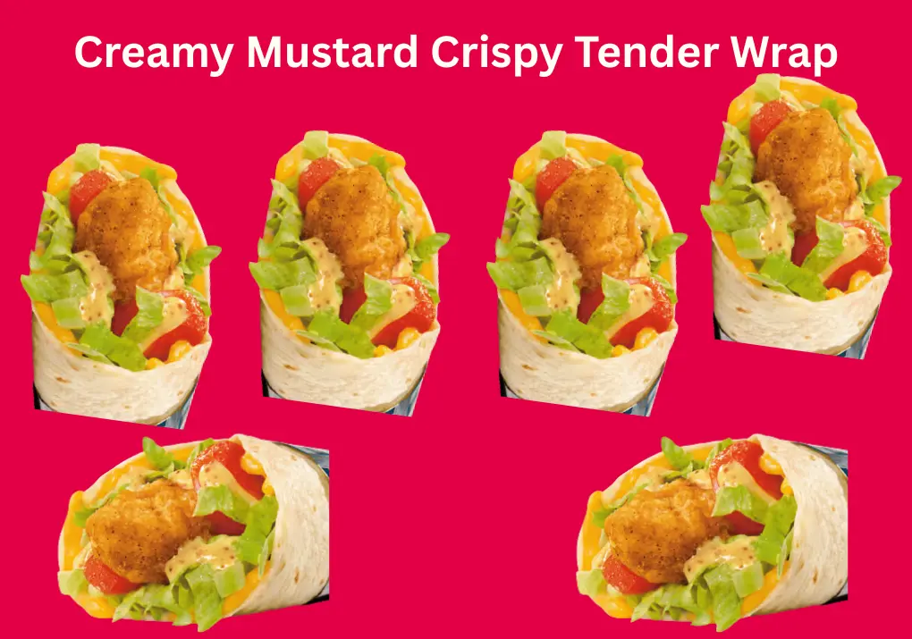 Sonic Creamy Mustard Crispy Tender Wrap – $1.99 Value Menu 1 Creamy Mustard Crispy Tender Wrap with crispy chicken, lettuce, tomatoes, cheddar and creamy mustard sauce.